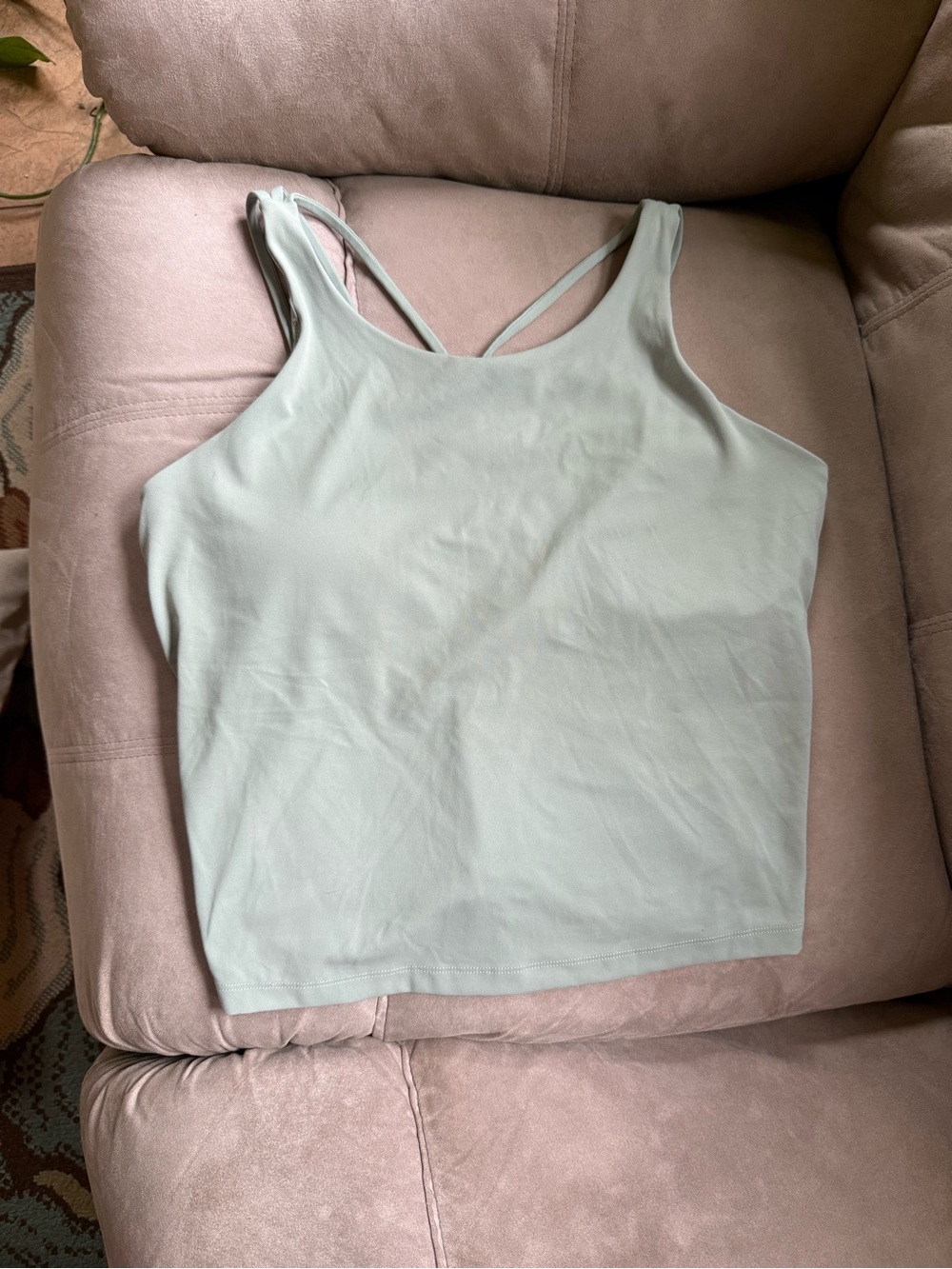 Light Mint Scoop-Neck Workout Tank with Crossback Straps